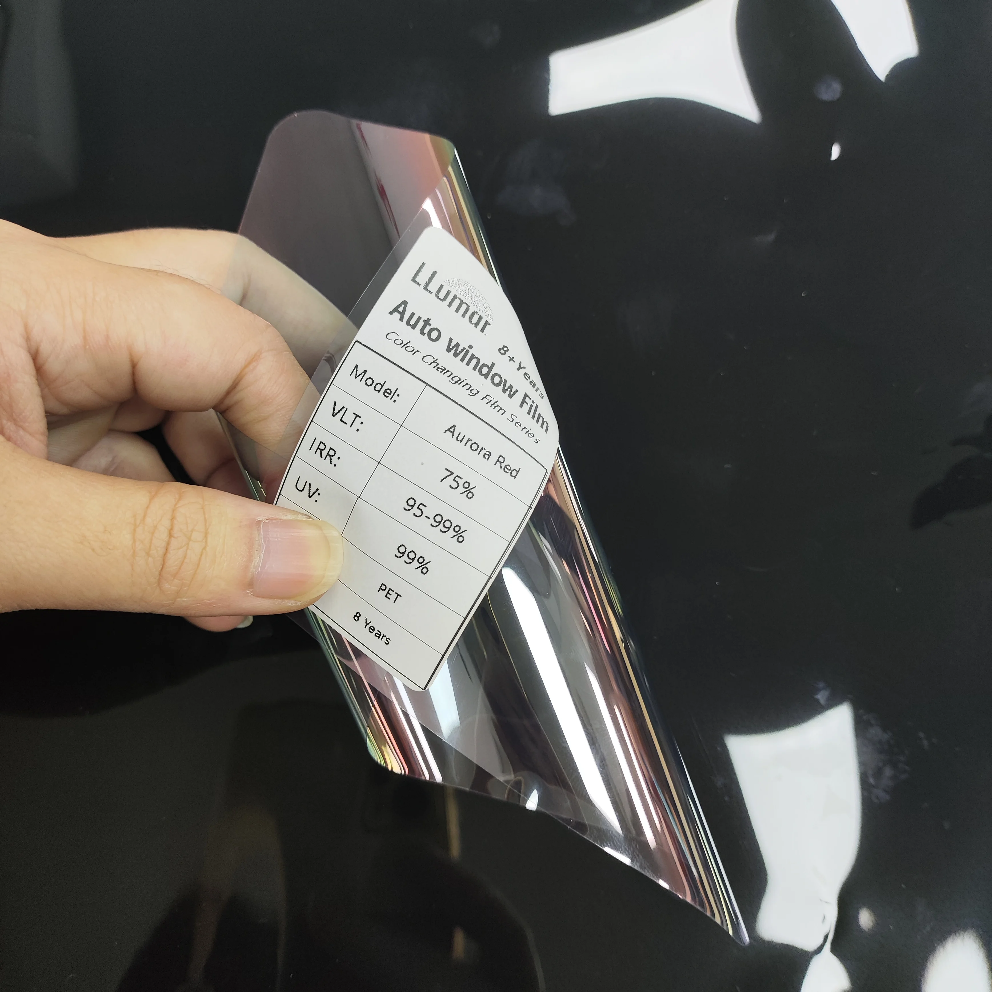 Premium LLumar Colorful Tint Chameleon Series Aurora Nano Ceramic Auto Window Film Red 99% UV 99% IRR Block  75% VLT Never Fade