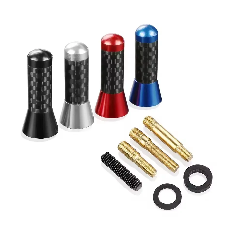 3.5cm Carbon Fiber Car Roof Antenna Car Radio Aerial Antenna Accessories Styling Enhanced Signal Screw Metal   Auto Accessories
