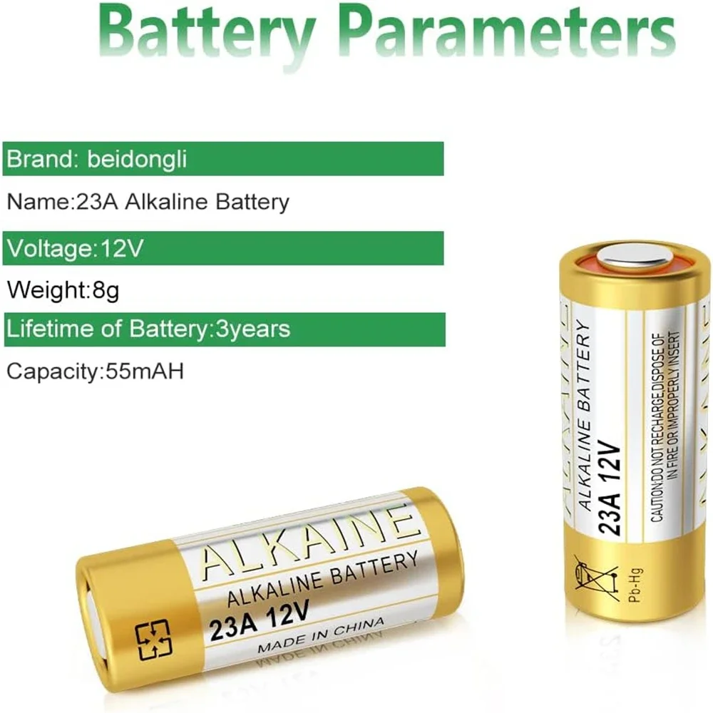 5-100PCS A23 23A 12V Alkaline Battery V23GA MN21 GP23A LRV08 MS21 For Remote Control Doorbell Car Alarm Electric Toy