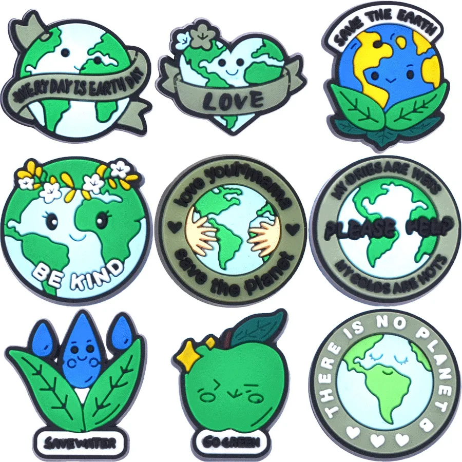 earth-protecting PVC shoe Charm Buckle combination for Wristbands sandal Slippers accessories Decoration Bands gift unisex party