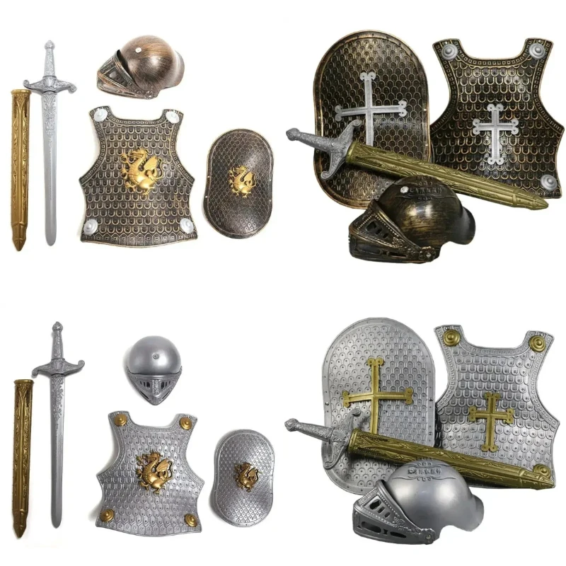 

4pcs/set Cosplay Hero Knight/Gladiator Warrior Suit Armor Shield Sword Elmet Idear Parties Anime Conventions Costume Props