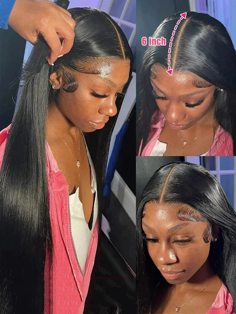 30 40 Inch Straight Lace Front Human Hair Wigs Wear Go Glueless Wig 13x6 HD Lace Frontal Wig Human Hair 6x4 HD Lace Closure Wig