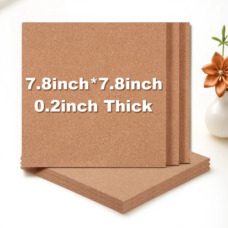 

6Pcs Cork Notice Board Squares Multi Functional Memo Board for Office Classroom Wall Mount Reminder Decorative Cork Tile