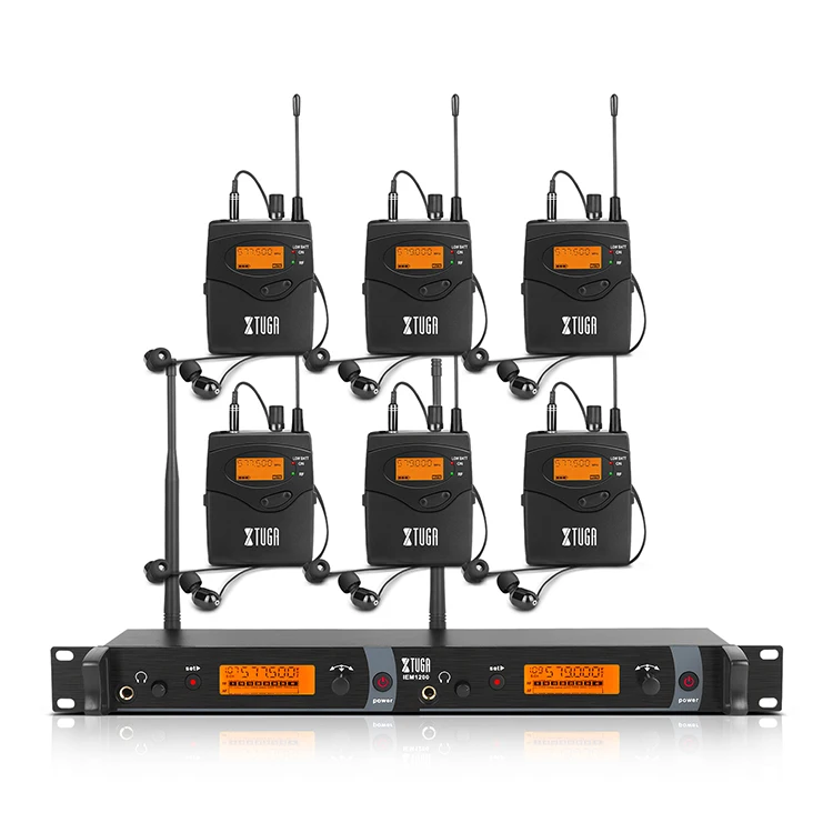 XTUGA IEM1200 Professional Vocal Stage Instrument ไร้สาย UHF ความหมายในระบบหูสําหรับ Stage In Ear