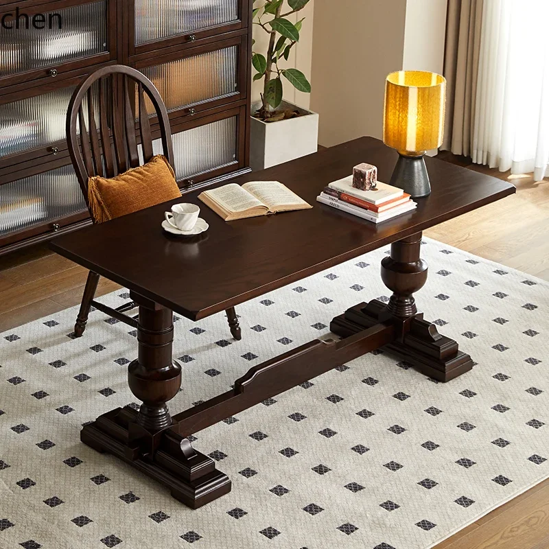 

DSA all solid wood desk workbench light luxury all log computer table furniture