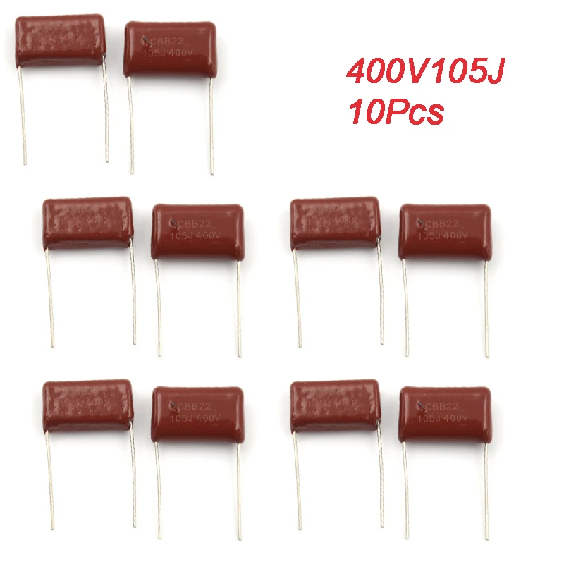 10pcs LED Bulb CBB22 Capacitor 400V 105J 1uF 400V/105J Pitch 20mm