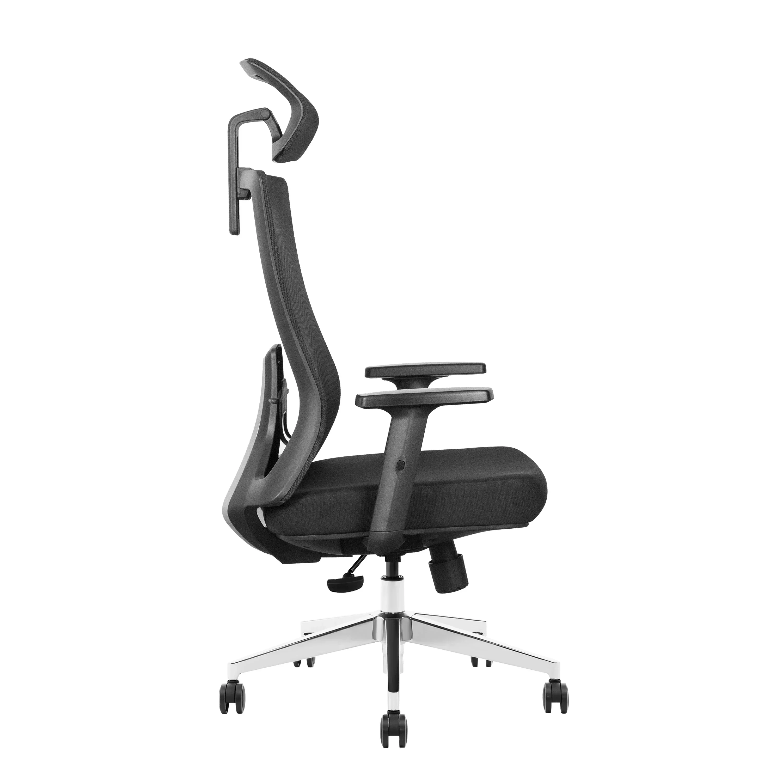 Modern Design Black Mid-Back Office Chair Adjustable Headrest Fabric and Iron Swivel Executive Computer Chair for Home Use