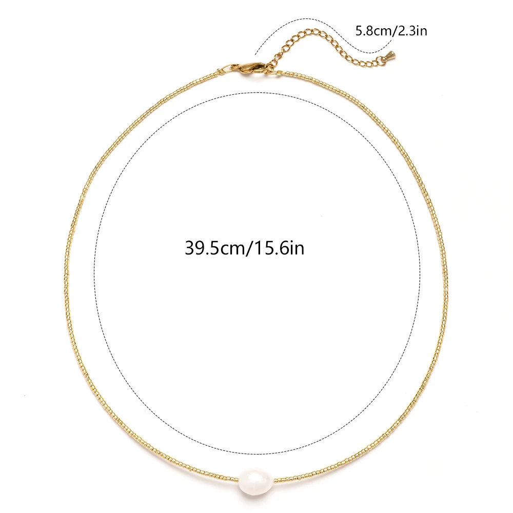 ZMZY Natural Pearl Jewelry Boho Gold Color Glass Beads Miyuki Dainty Necklaces For Women Gifts Jewellery Wholesale