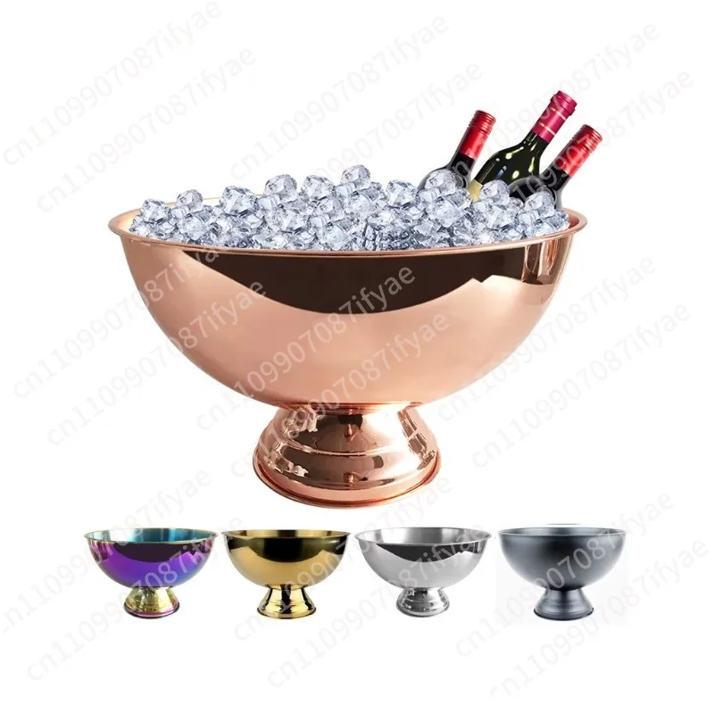 Stainless Steel 8L and 12L Capacity Ice Bucket Bar Supplies Champagne Metal Cooler/Gift Rack