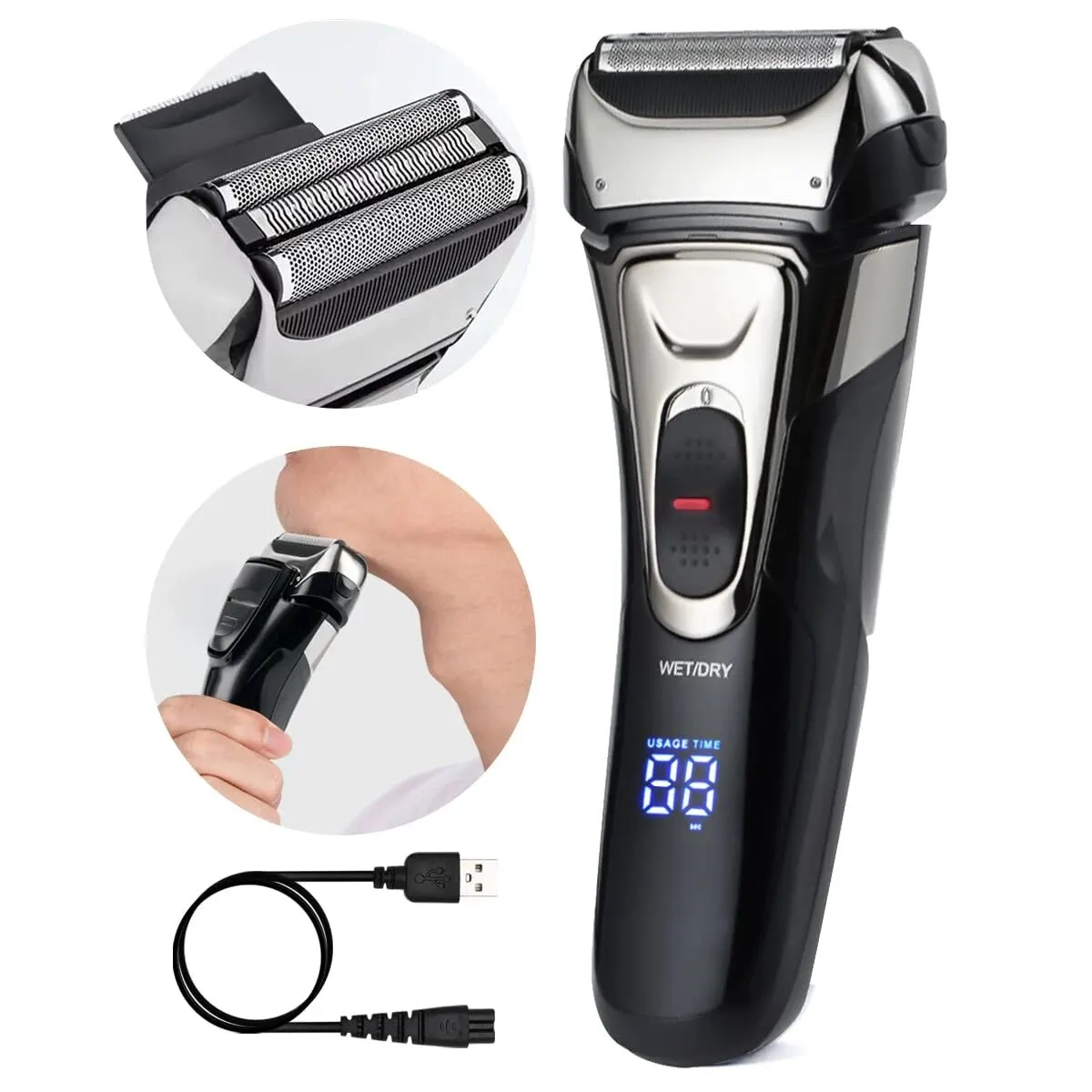 

Travel Mens Shaver Mini Men USB Rechargeable Beard Shaver Small Size Shavers Compact Wet Dry Use