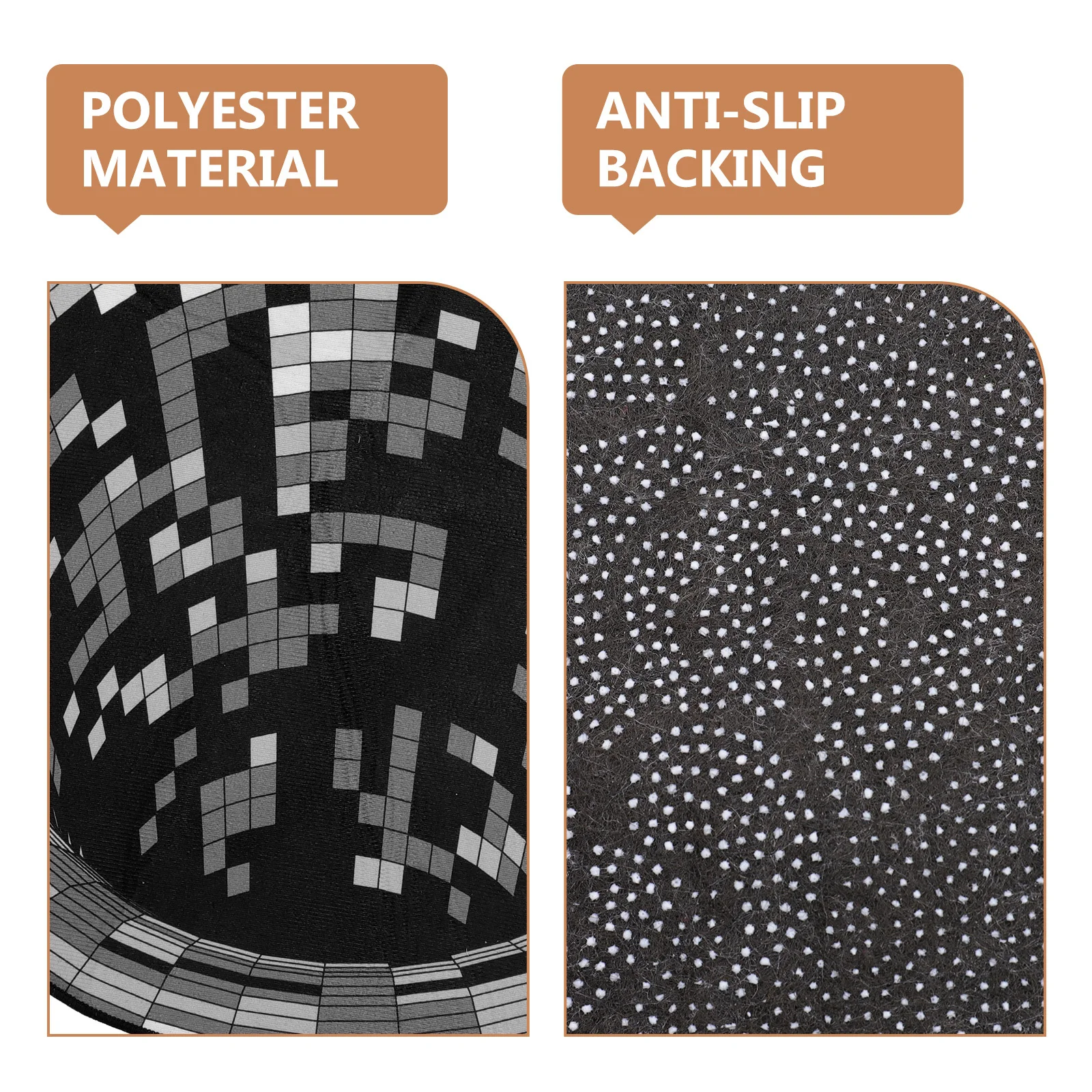 

3D Illusion Rug Polyester Material Non-Slip Floor Mat for Bedroom Living Room Bathroom Area Rug Decorative Carpet Mat