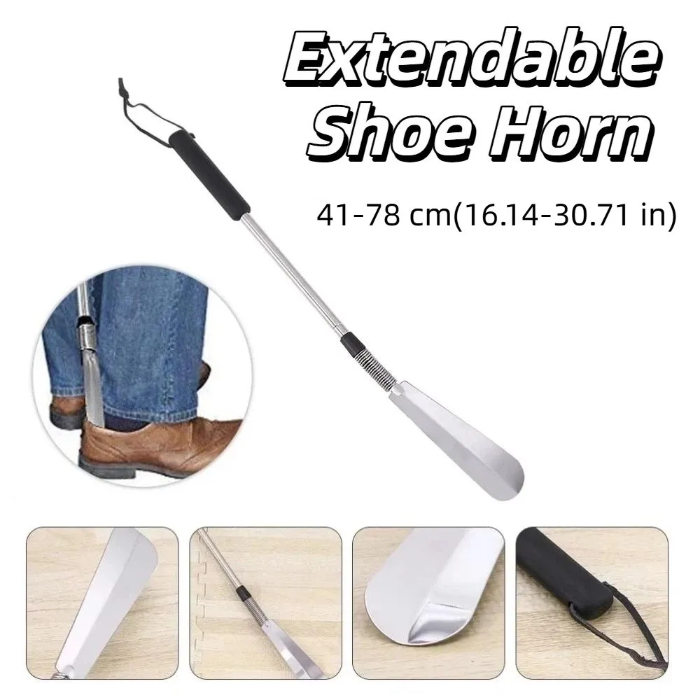 Shoe Horn Extendable Shoe Horn Stainless Steel Ergonomic Retractable Shoehorn Flexible Telescopic Telescopic Shoehorn
