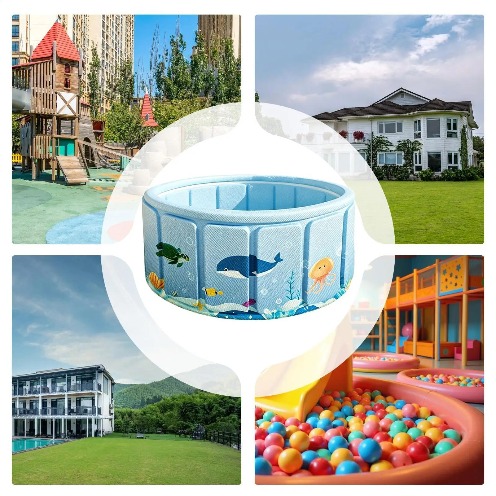 

Non Inflatable Foldable Swimming Pool Foldable Frame Pool Summer Water Party Pool Pet Bathing Tub Fold Up Pool For Games Baby