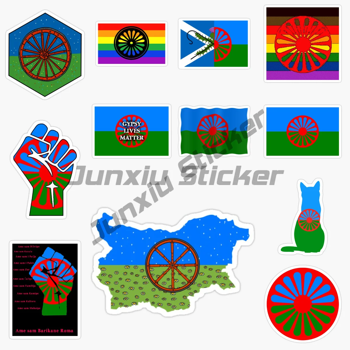 

Creative Sticker Flag Roms Gypsy Gypsies ROM for Motorcycle Laptop Car RV SUV Wall Stickers PVC Vinyl Reflective Stickers