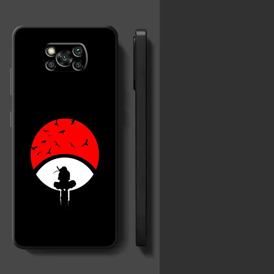 Custodia per Xiaomi Poco X3 X4 X5 X7 Pro M3 M4 M7 Pro F3 F1 C50 M5 C40 C61 C71 C75 Nero Custodia morbida per telefono Cool Uchiha Logo