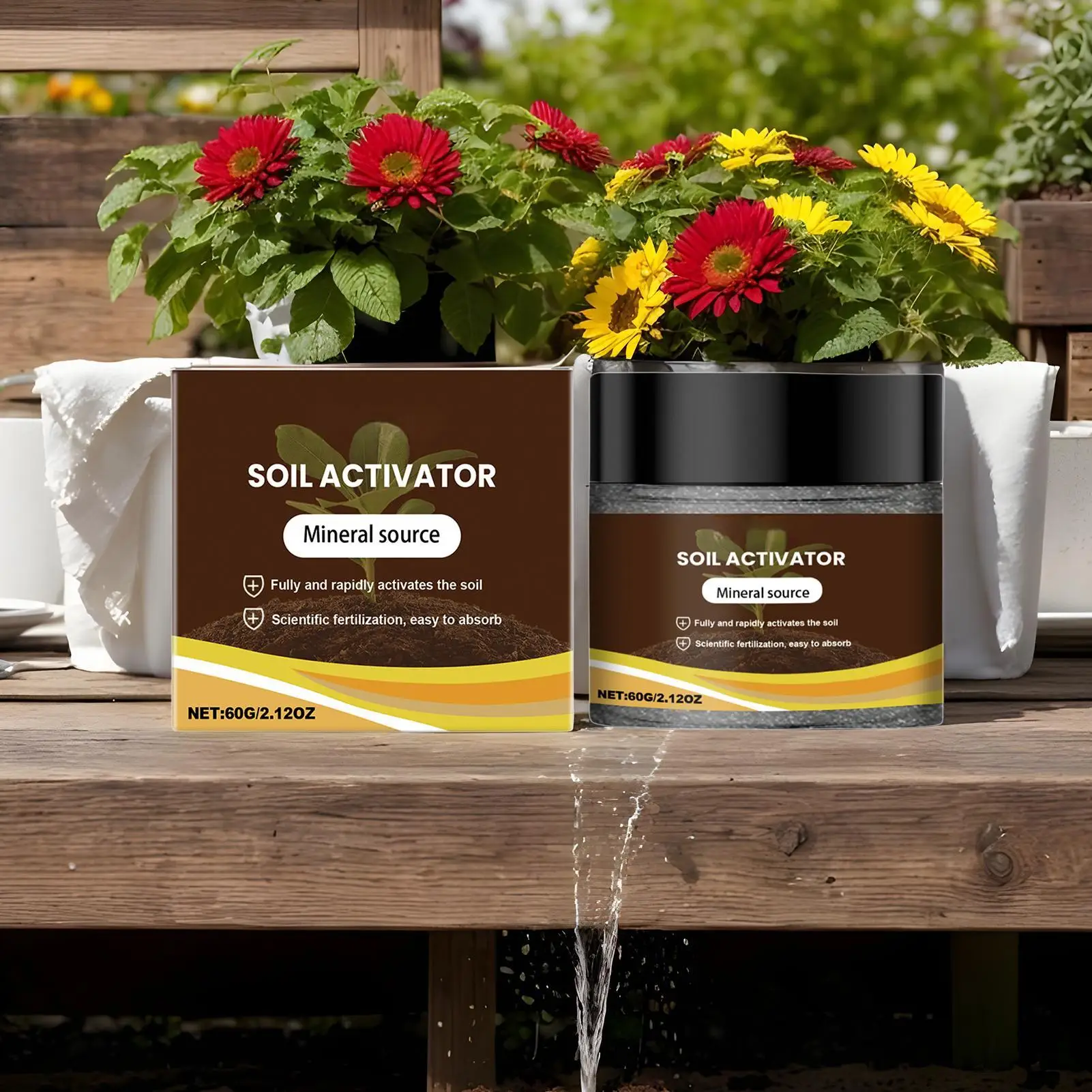 Soil Activator Organic Plant Growth Supplement Root Stimulant Fertilizer soil Enhances Nutrients ﻿for flowers soil plants