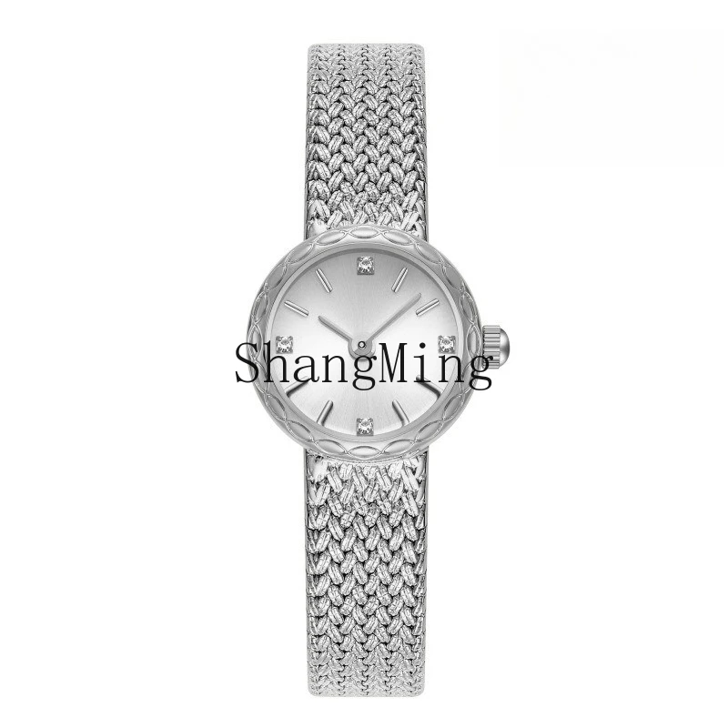 

DSA simple niche antique elegant wheat ears copper mesh retro light luxury small gold watch