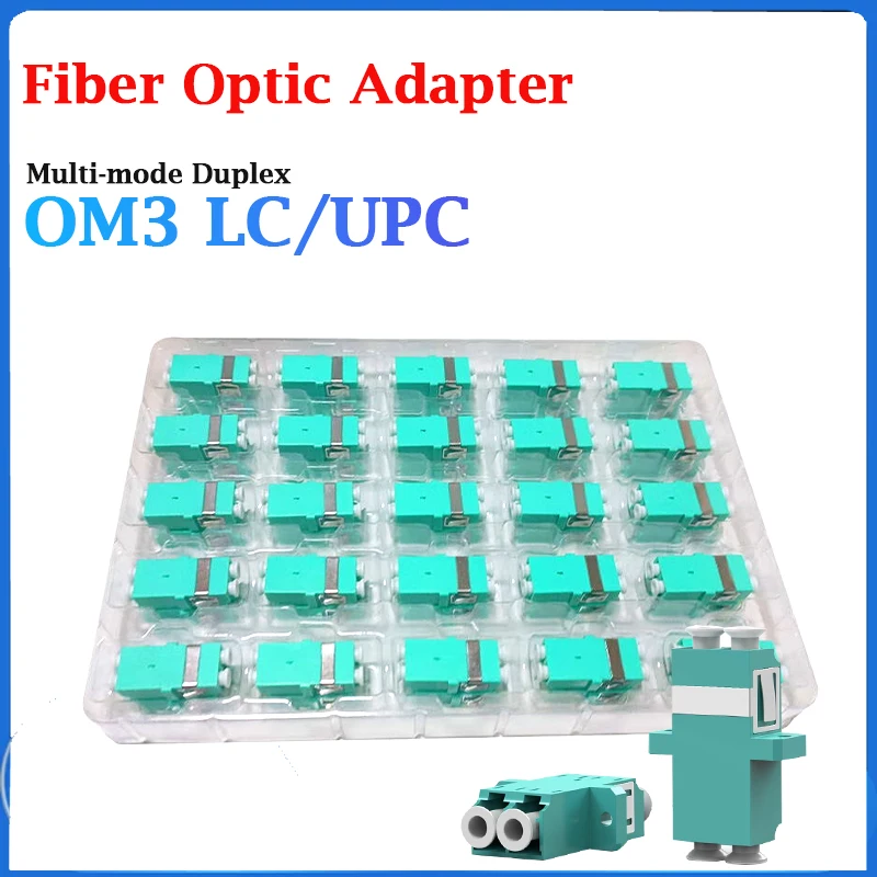Optical Fiber Connector LC To LC UPC Duplex OM3 Coupler Plug Female Adapter Keystone 2 Ports LC-LC For Telecom Network