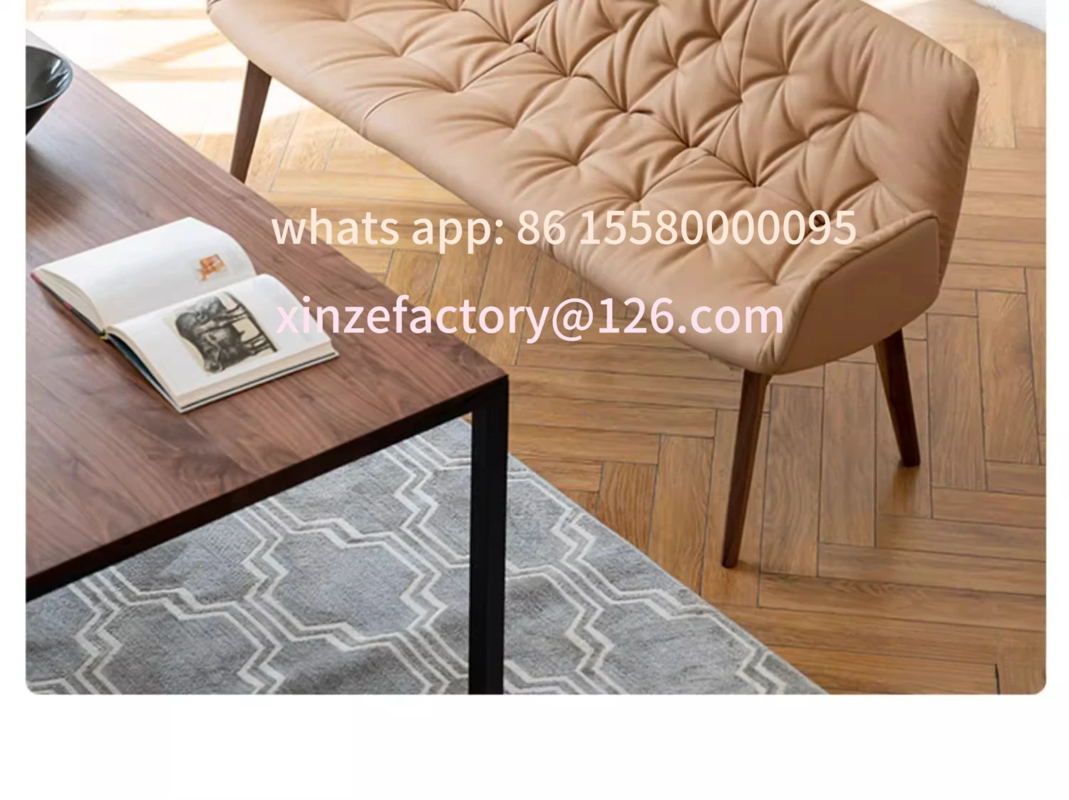 Customizable bench Nordic simple solid wood