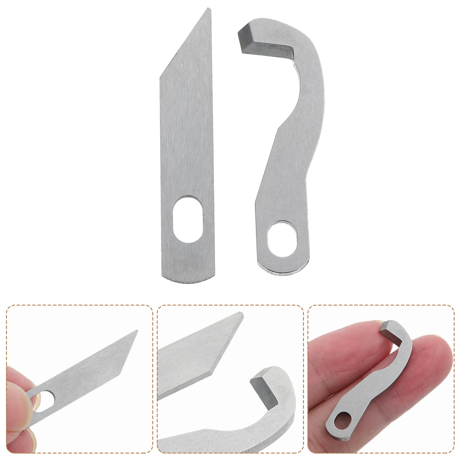 2 قطعة شفرات الاوفرلوك استبدال السكاكين العلوية والسفلية السلس النسيج قطع أجزاء آلة Serger الخياطة الملحقات #5