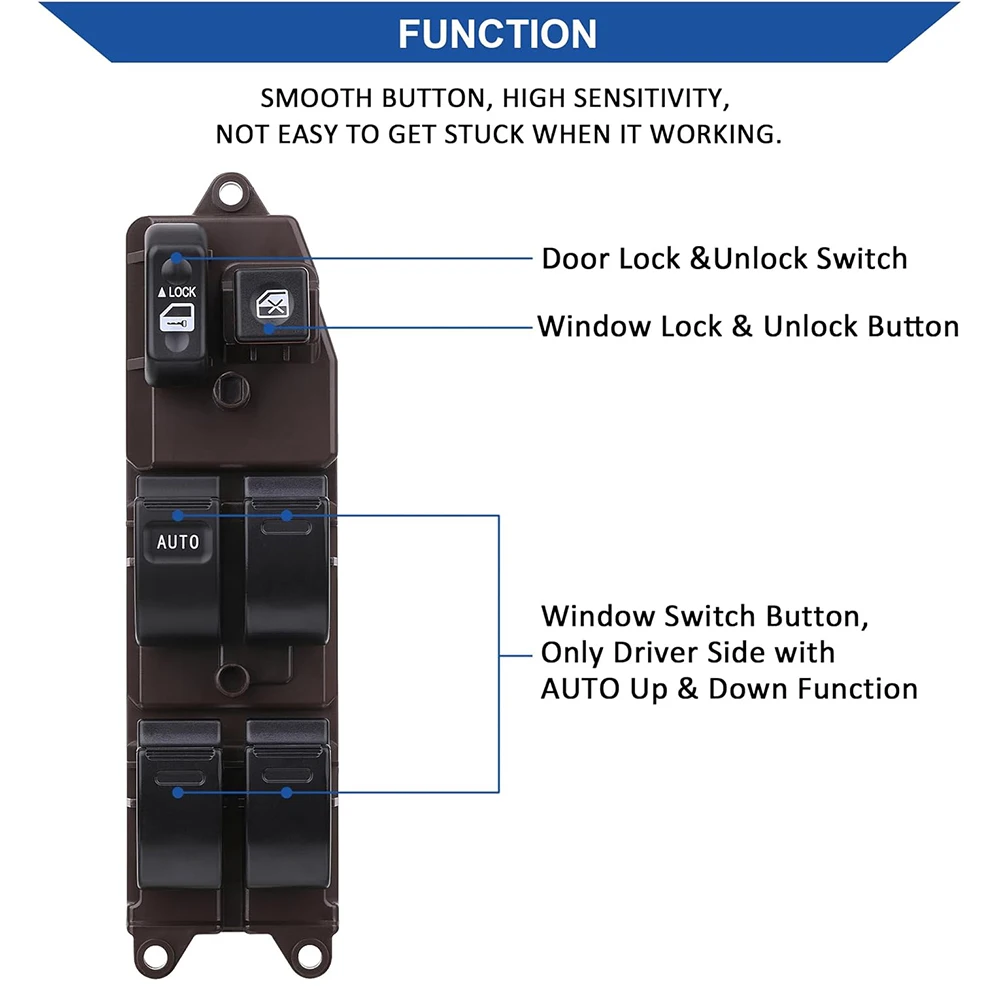 Front Left Electric Power Window Switch Button 8482001021 For Toyota Corolla Matrix Camry Sienna Scion Pontiac Car Accessories