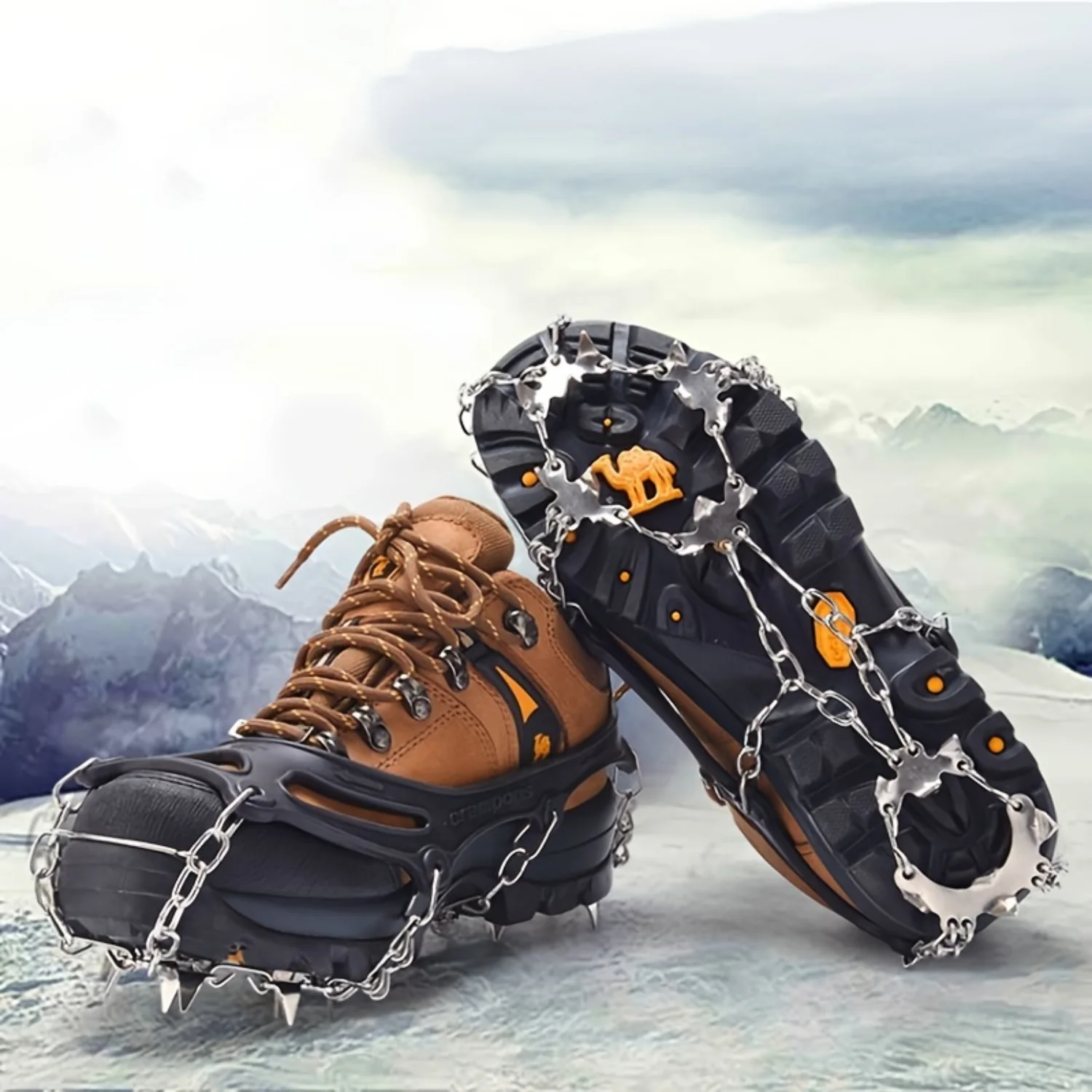 Safe Winter Walking and Running on Ice and Snow with Stainless Steel Ice Traction Cleats