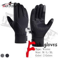 WALK FISH Winter Anti-slip Fishing Gloves Outdoor Athletic Touchscreen Abrasion Resistant Padded Warm Fitness Cycling Running