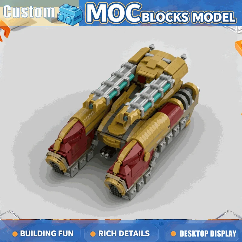 1312 PCS Futuristic Hover Vehicle Building Blocks Armored Sci Fi Transport Model DIY Assembly Creative Collection Display Decor