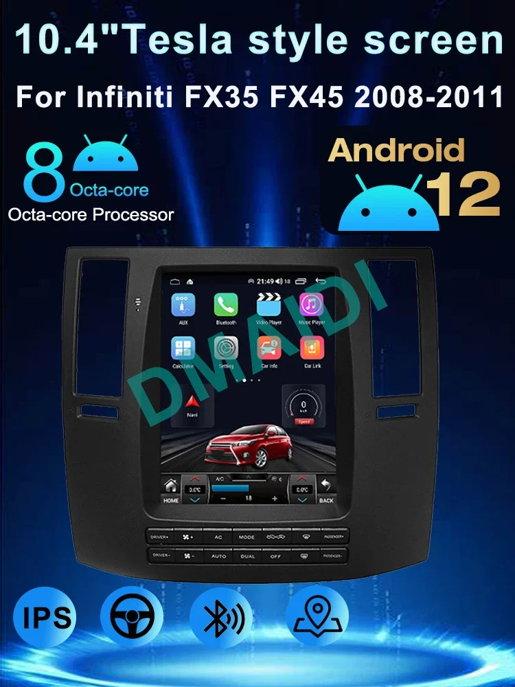 10.4 pollici Android 12 per Infiniti FX FX35 F45 2009-2010 autoradio Automotive Multimedia Carplay Auto Bluetooth 4G navigazione GPS