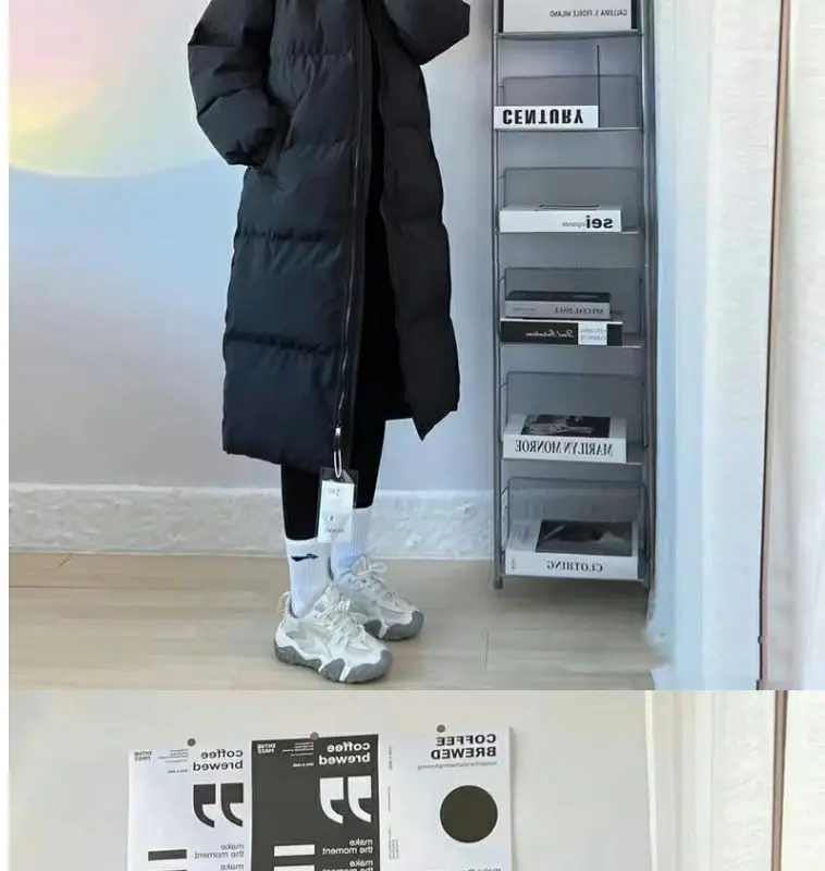 Parkas con capucha de manga larga para mujer, abrigos largos lisos y gruesos, Parka con bolsillos y cremallera, chaquetas informales para mujer, cálido, Otoño Invierno 2025