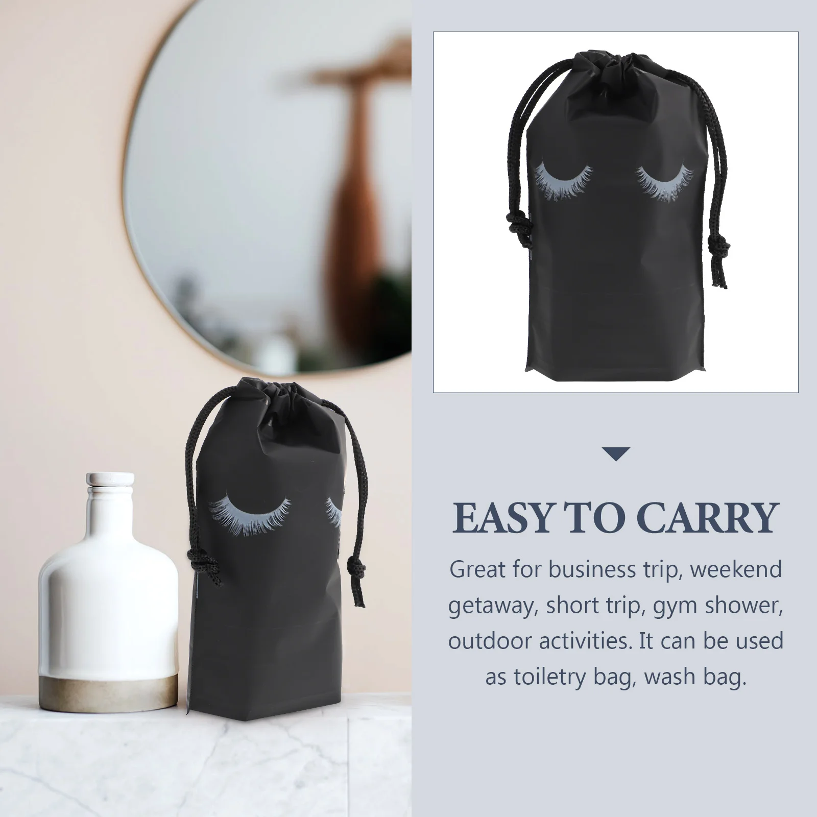 

100Pcs Eyelash Pattern Bag Waterproof Eva Makeup Pouch Travel Toiletry Bag Multipurpose Wash Organizer Compact