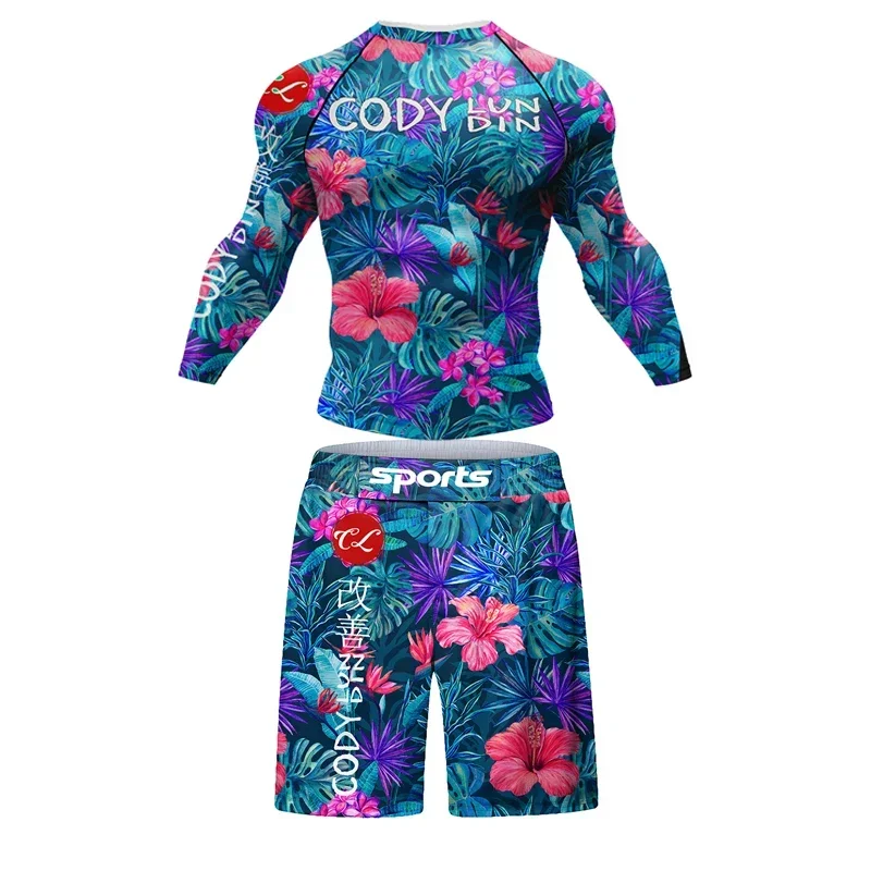 Abbigliamento da palestra a compressione da uomo Rashguard Quick Dry Fit Training Abbigliamento sportivo Allenamento da corsa Set MMA Muay Thai Tuta sportiva