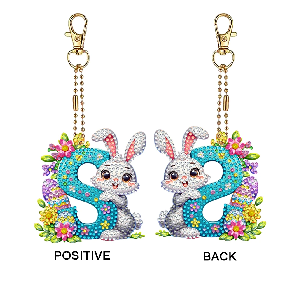 

PET Double Sided Special Shaped Easter Alphabet DIY Diamond Painting Keychain