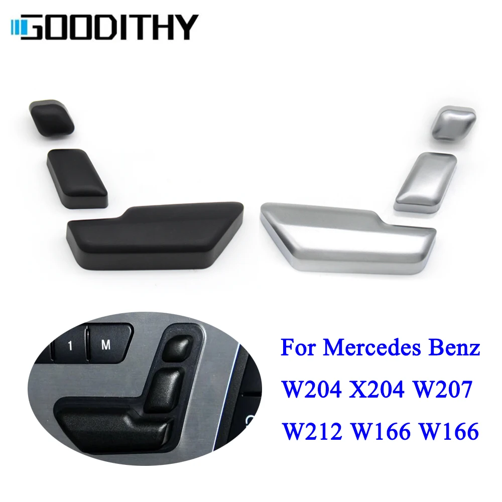 W204 C204 X204 GLK204 W212 W207 W166 Car Black Silver Seat Headrest Adjust Control Button Switch Cover For BENZ C GLK E Class