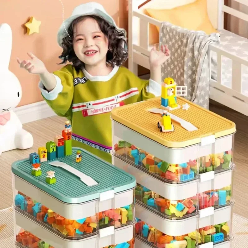 

Складной и разделяемый контейнер для хранения, прозрачный, пыле- и влагозащищенный, подходит для хранения детских строительных блоков LEGO.