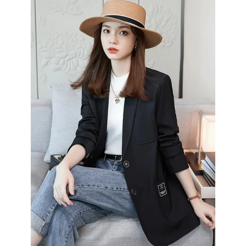 Blazer Rose Trempé à Manches sulfpour Femme, Veste à Boutonnage Simple, Coupe Cintrée, Tenue de Travail, 1 Pièce