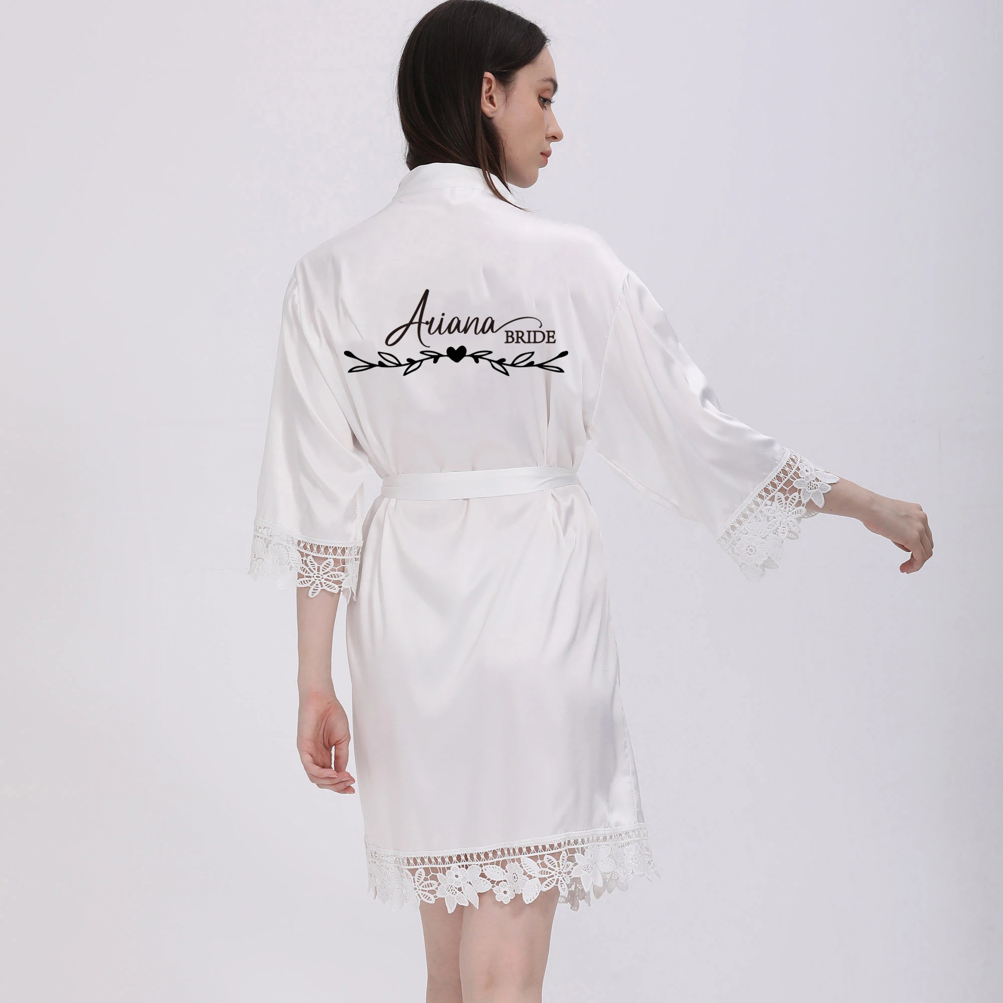 

Personalised Lace Robe for Women, Bridesmaid Party Robes, Bride To Be Wedding Gift, Maid of Honor Gown, Women Clothing Sleepwear