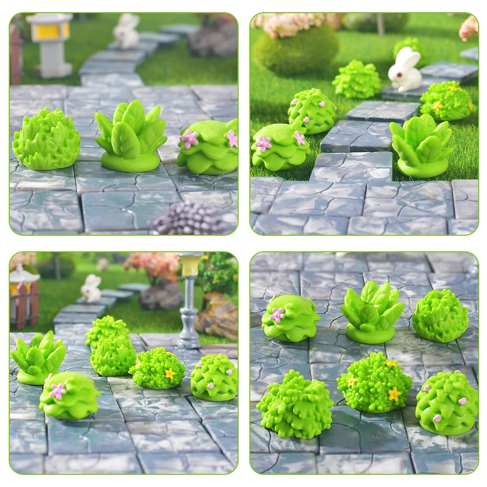 

5Pcs Miniature Grass Cluster Resin Plants Durable DIY Fairy Garden Bonsai Landscape Micro Gardening Decor DIY Miniature Plants