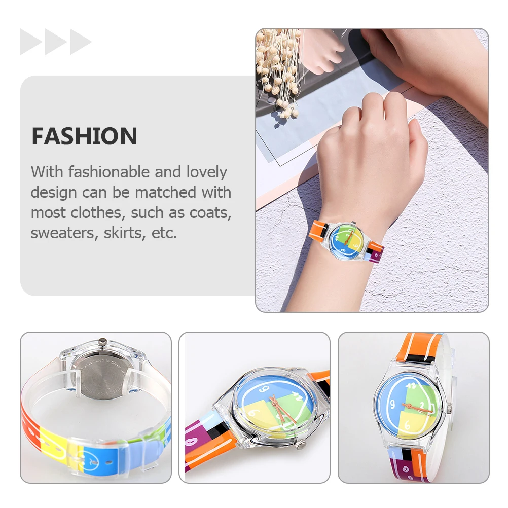 

Fashionable s Watch Stylish Cartoon Design Comfortable Adjustable Strap Colorful Student Gift For Time Learning