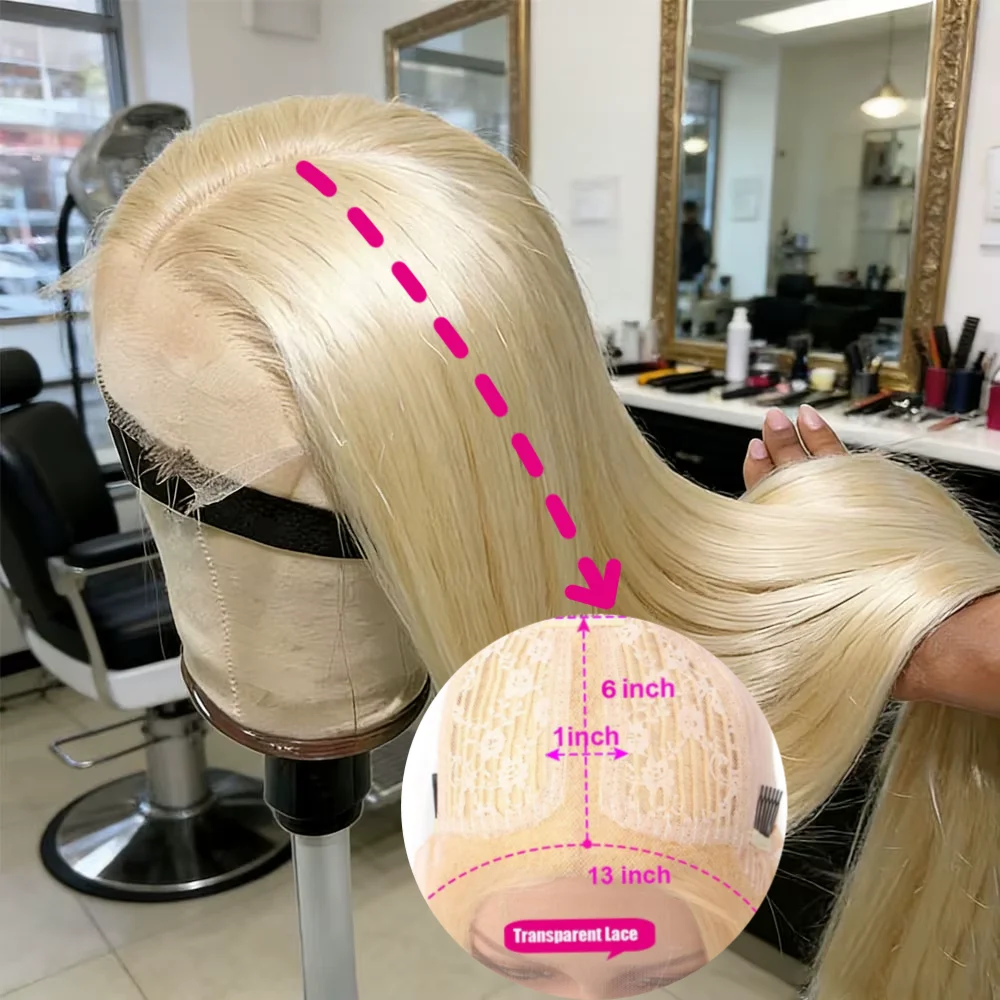 

Прямые парики из натуральных волос 13x6x1 HD Transparent Full Frontal Lace, цвет 613 блонд, с Т-образной частью, для женщин, 34 дюйма