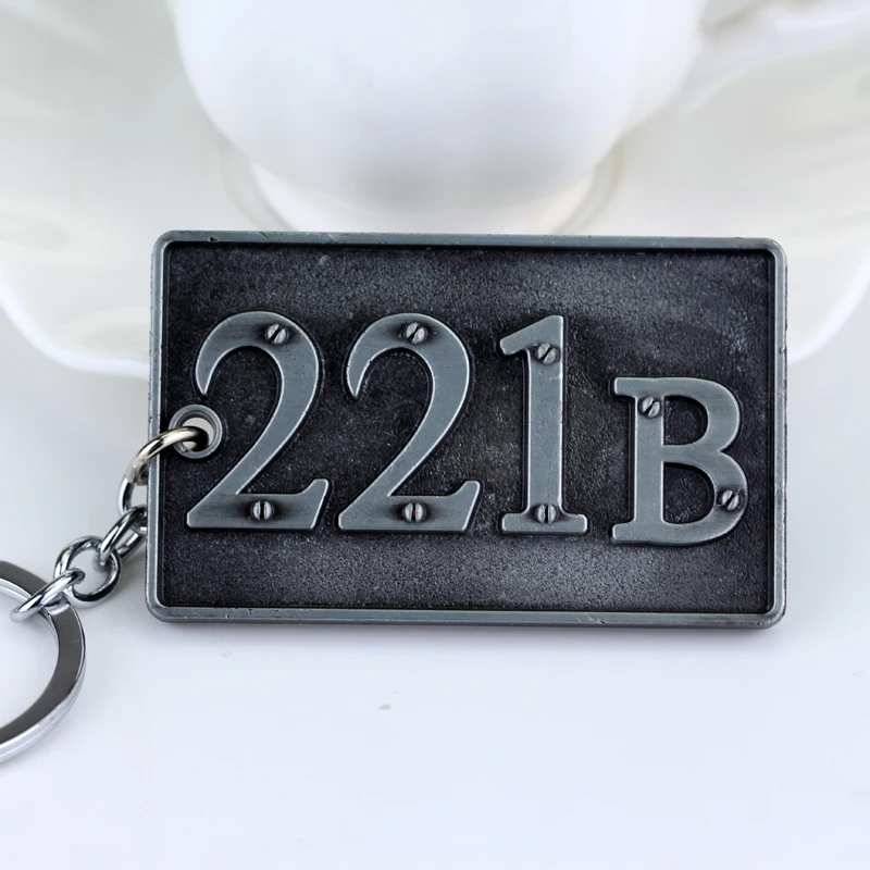 Sherlock 221b House Key Necklace Vintage Color Pendant Necklaces For Women Men Fans Jewelry Cosplay Gifts Accessories