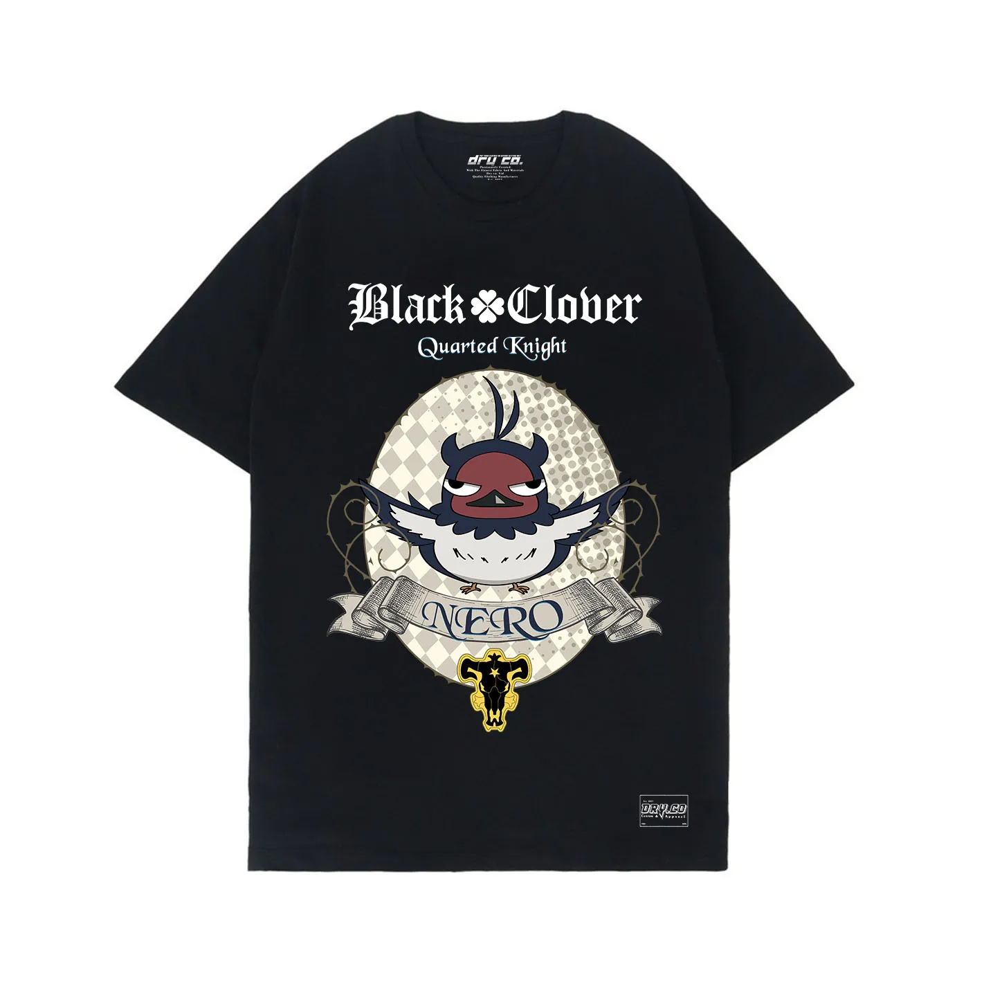 T-Shirt ANIME DISTRO NERO BLACK CLOVER DRYCO