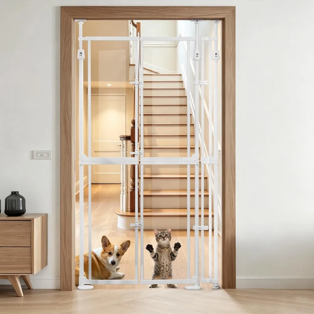 74.8 98.43” Extra Tall Cat Gate 40.5 41.7” Wide Acrylic Pet Gate