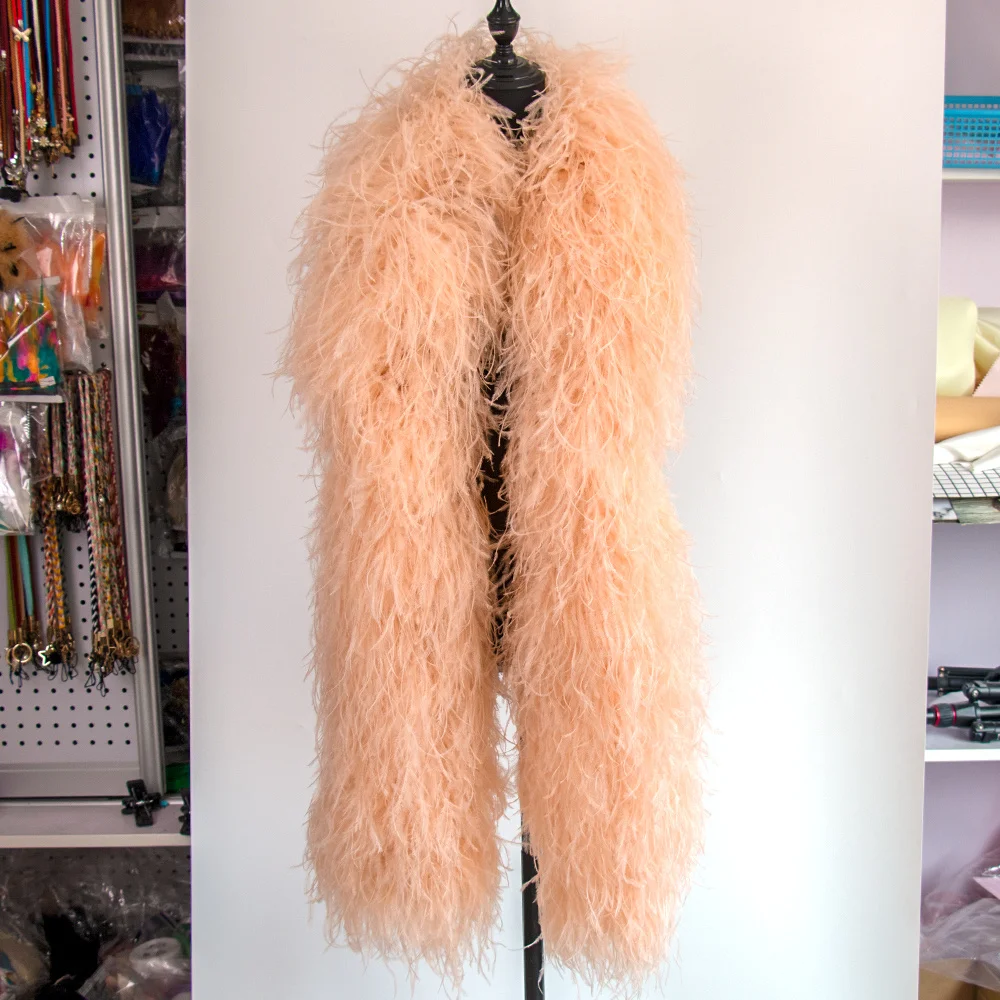 2M Fluffy Natural Ostrich Feather Boa 2/4/6/10/20 PLY Soft Plumes Shawl for Wedding Party Craft Decoration DIY Accessories