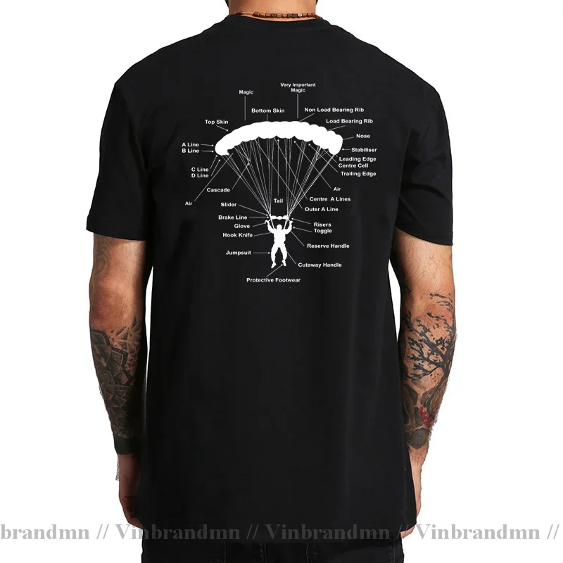 Retro Men T Shirt Man Funny Parachute Anatomy Magic Skydiving Skydiver T-Shirt Vintage Paragliding Parachu Paraglider Tee Shirt