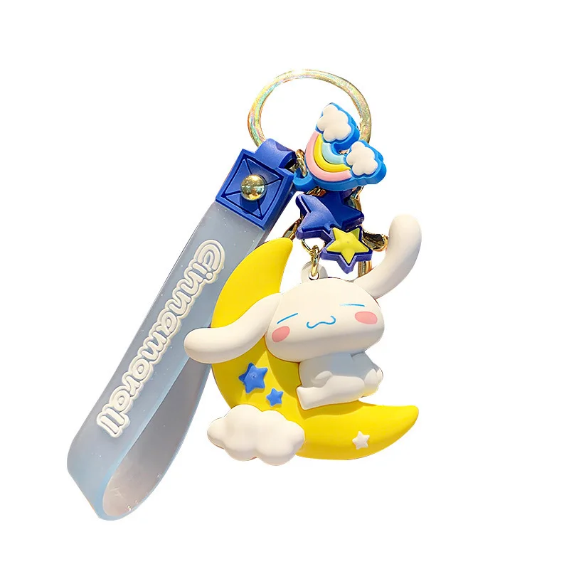 애니메이션 산리오 헬로 키티 멜로디 시나모롤 키체인 귀여운 열쇠고리 자동차 장식 핸드폰 가방 펜던트 장식품 어린이 선물