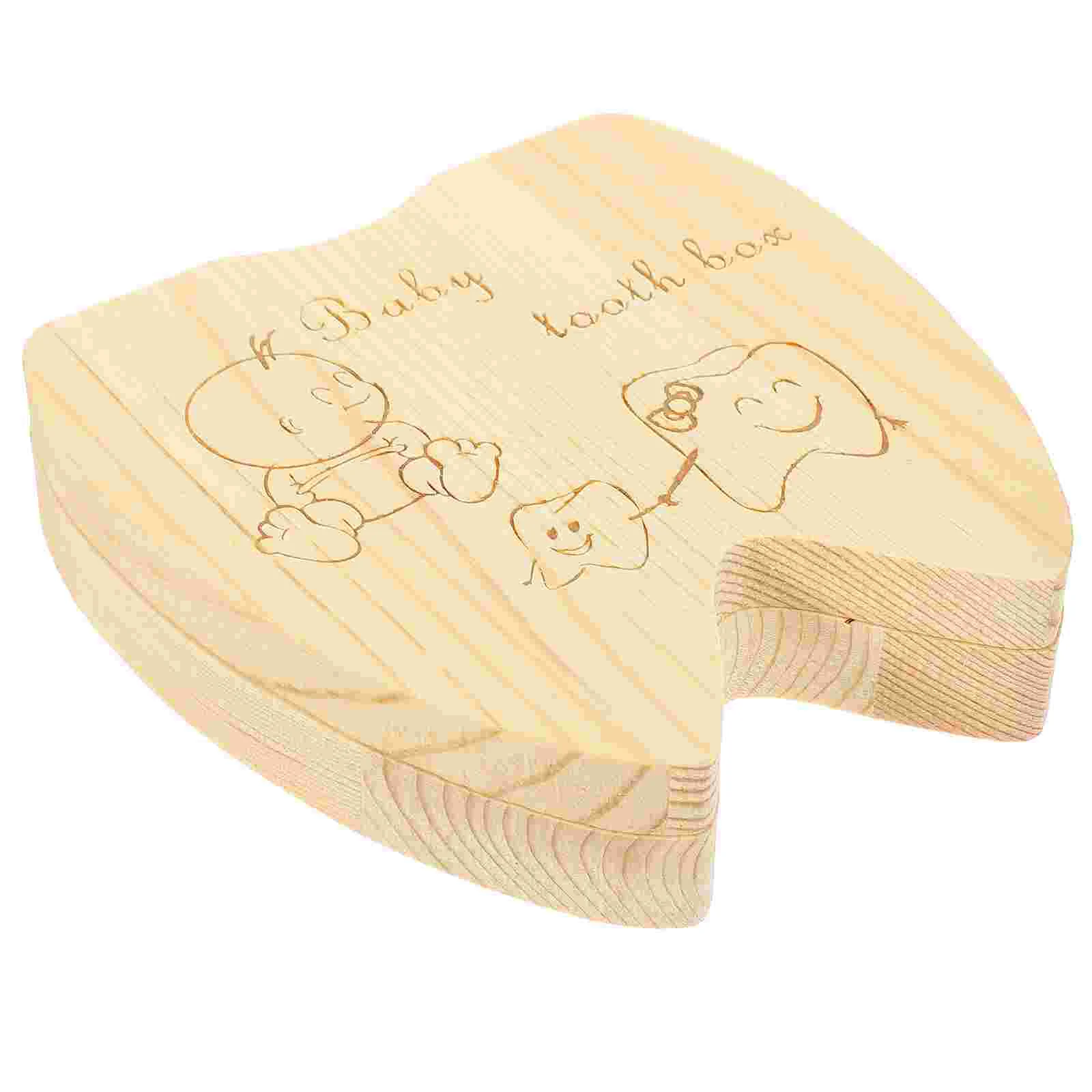 

French Children's Baby Teeth Preservation Box Tooth Storage Wooden Holder Collection