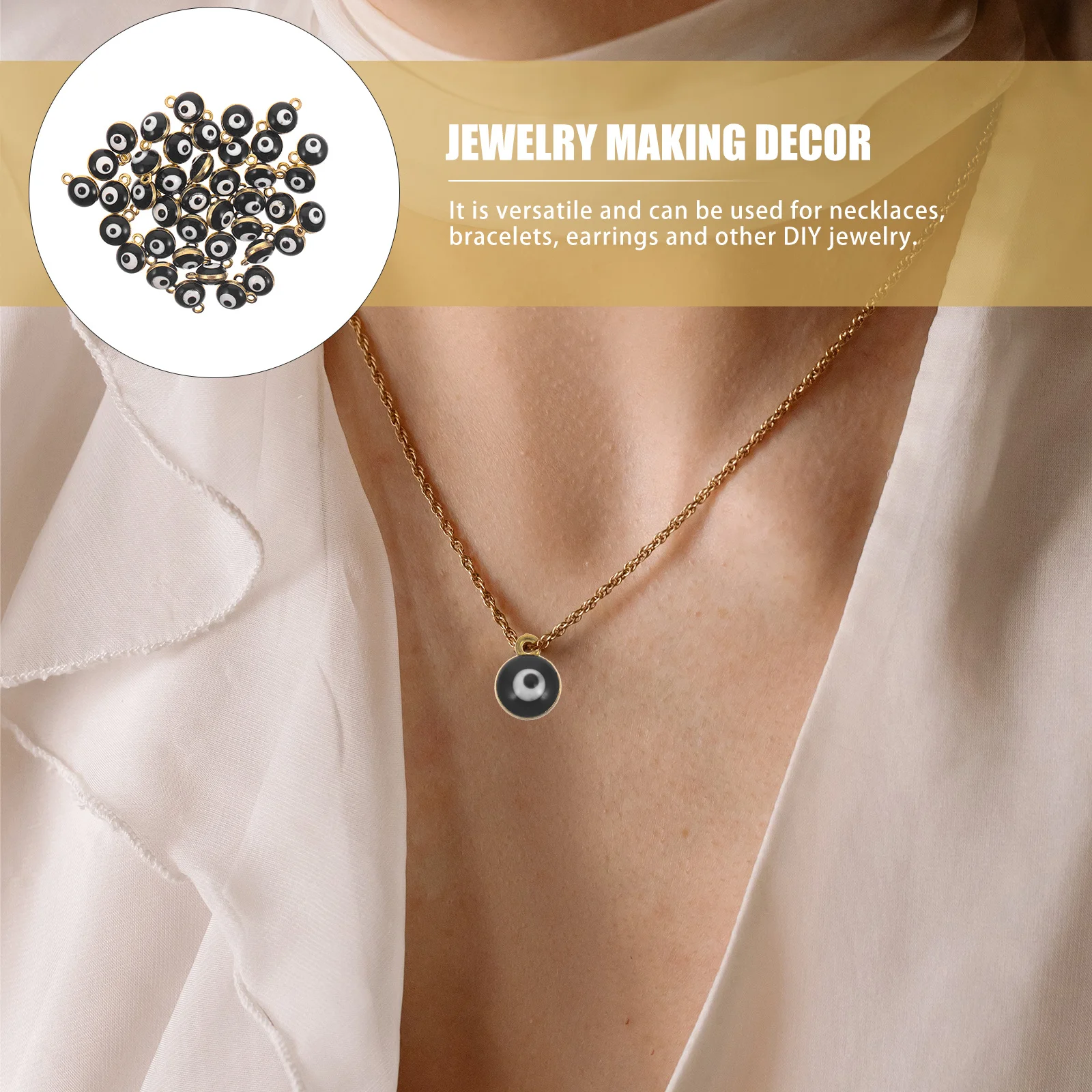 

40Pcs Alloy Evil Eye Pendants Stylish DIY Charms Jewelry Making Decor Accessories for Bracelets Necklaces Earrings Protective