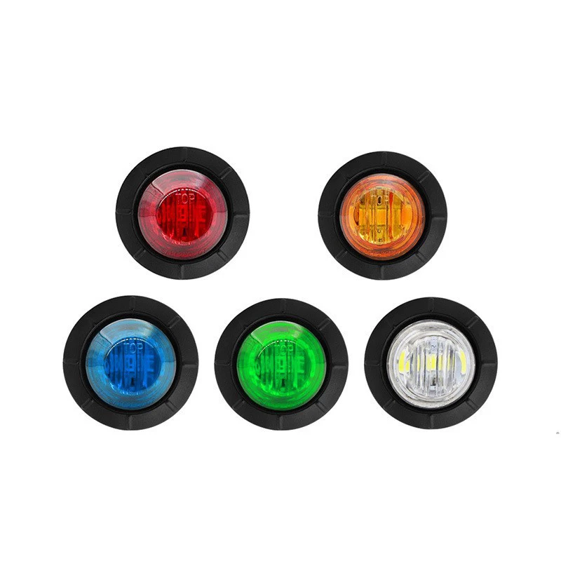 Universal Car Truck Trailer Mini Small Round LED Bullet Button Side Marker Lights Signal Lamp Waterproof 5 Colors 12V Car Lights