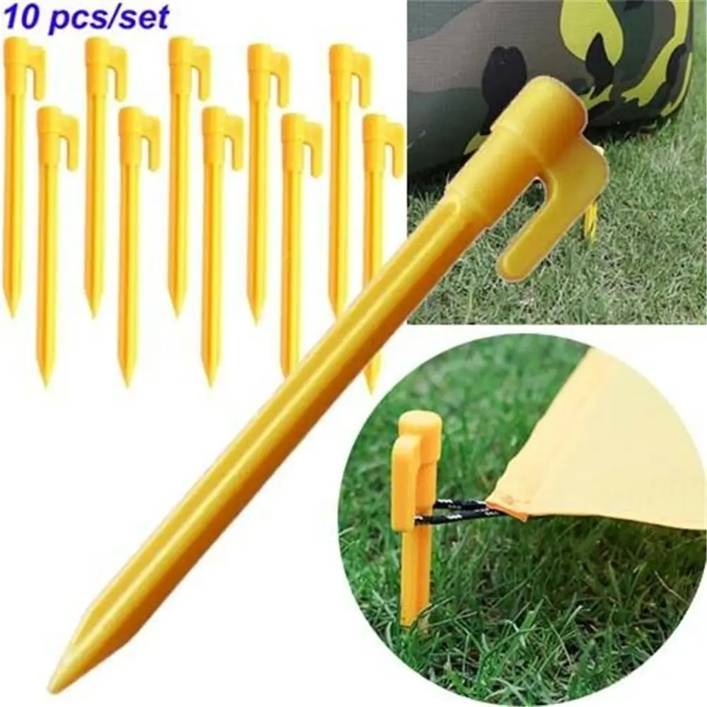 

10 Pcs Plastic Camping Tent Mat Heavy Duty Stake Nails Pegs Pins Nails Fixing Tents Stakes